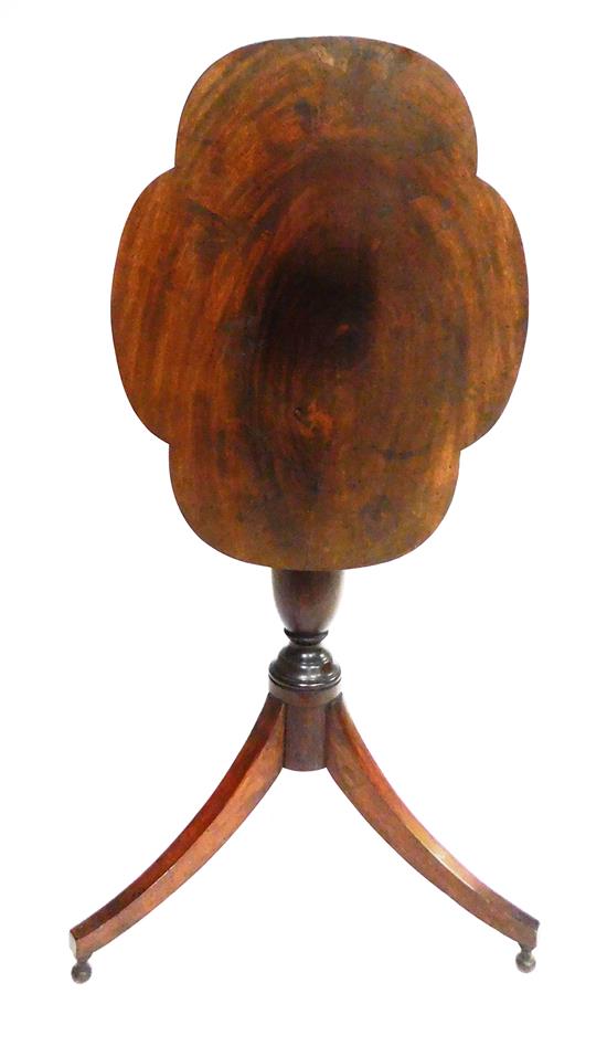 Appraisal: Candlestand mahogany late th C oblong tilt top with incut