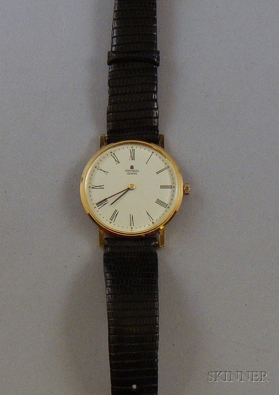 Appraisal: Man's kt Gold Universal Geneve Wristwatch in original case with