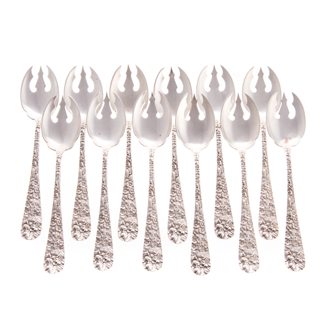 Appraisal: Set of Stieff Rose sterling ice cream forks ozt Condition