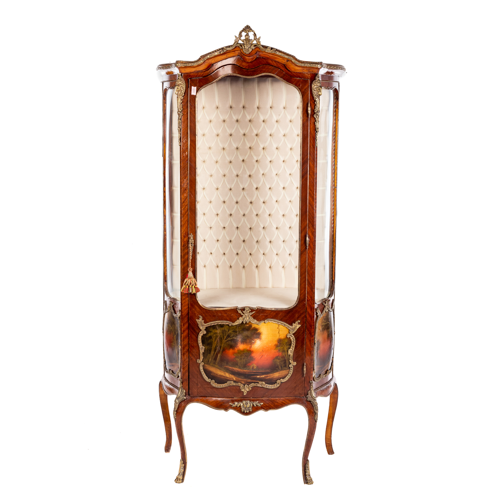 Appraisal: LOUIS XV STYLE VERNIS MARTIN VITRINE th century gilt metal