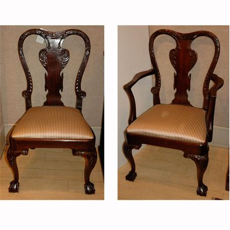 Appraisal: Set of Twelve Irish George II Style Mahogany Dining Chairs