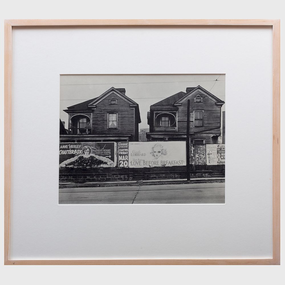 Appraisal: Walker Evans - Houses and Billboards in Atlanta Gelatin silver