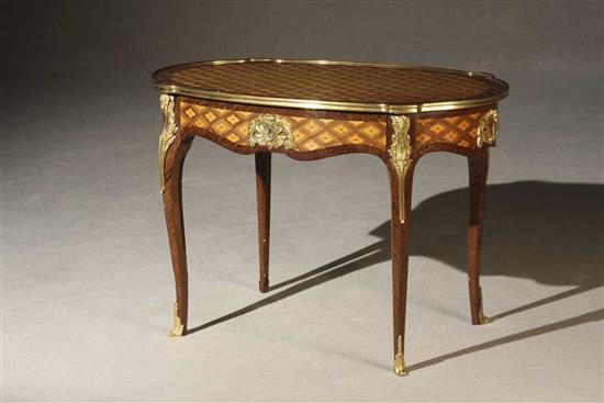 Appraisal: Louis XV Style Ormolu Mounted Satinwood and Green Stained Wood