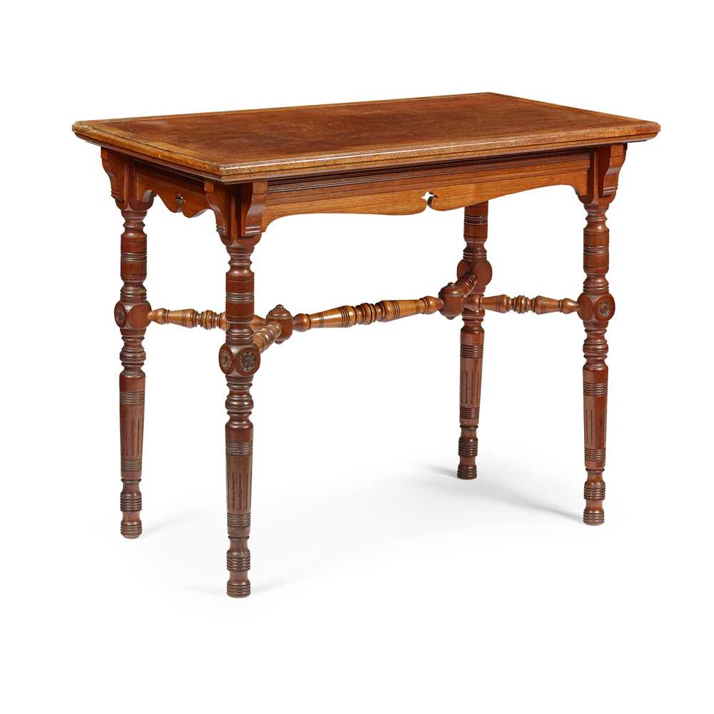 Appraisal: GILLOW CO AESTHETIC MOVEMENT WRITING TABLE CIRCA walnut with tooled