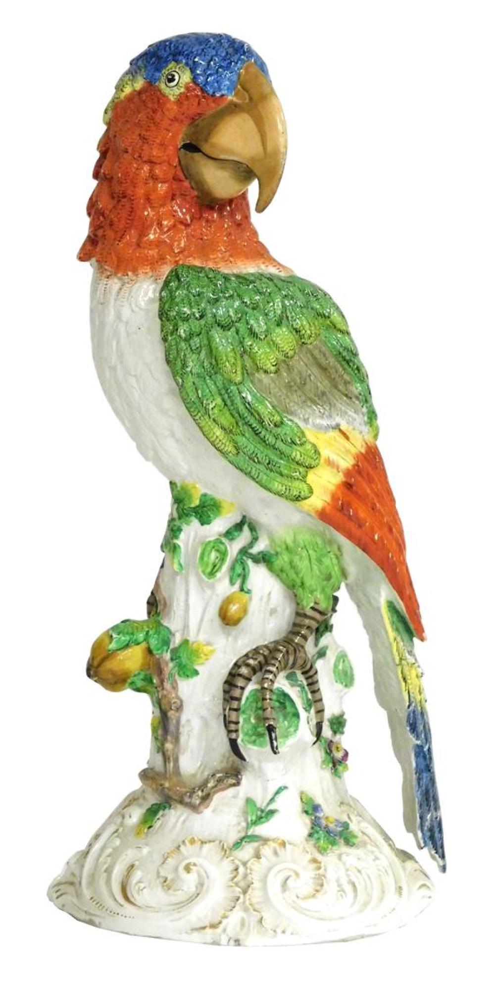 Appraisal: Achille Bloch mounumental porcelain parrot figure large parrot on white