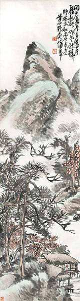 Appraisal: Pu Hua - Autumn Landscape Hanging scroll ink and color