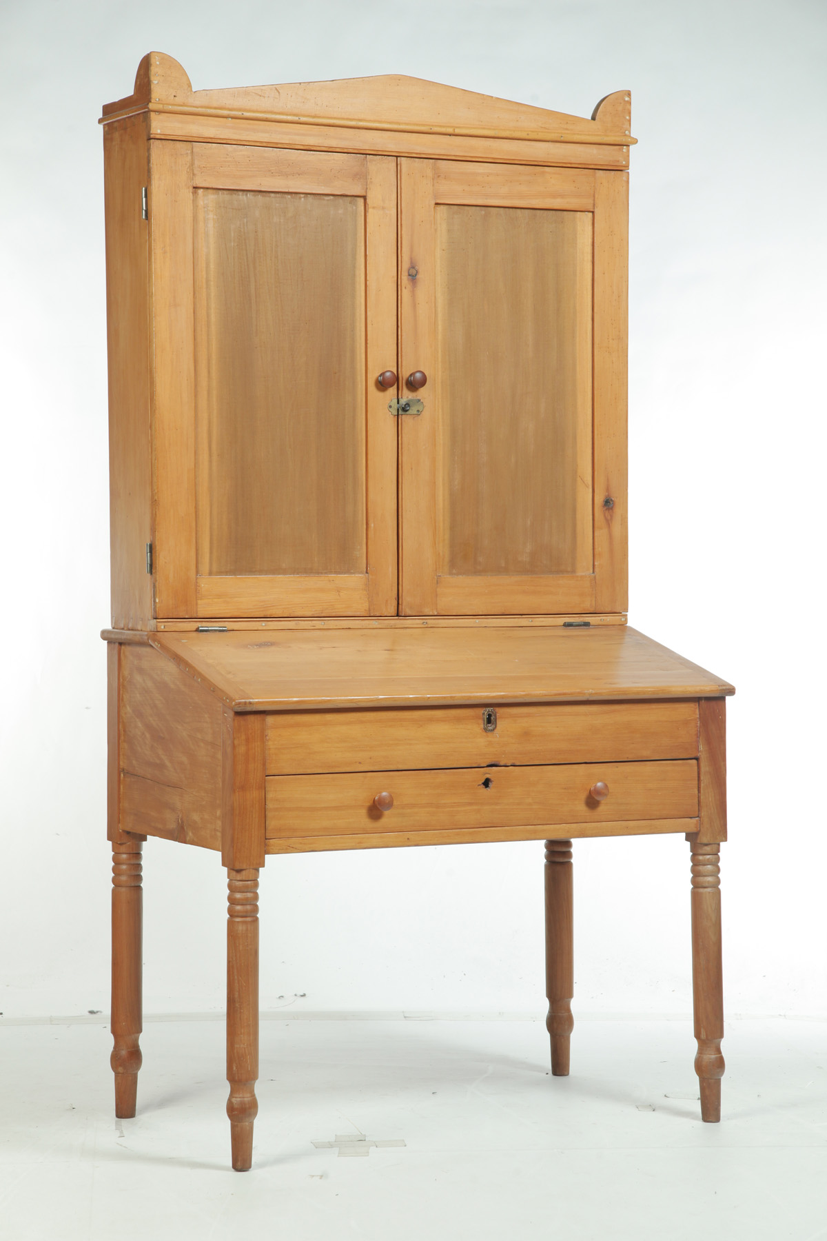 Appraisal: CLERKS' DESK WITH BOOKCASE TOP American mid th century pine