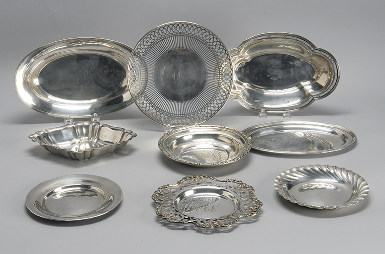 Appraisal: NINE PIECES OF STERLING SILVER HOLLOWWARE By various makers Includes