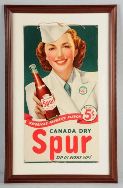 Appraisal: Cardboard Spur Sign Description s Framed under glass Clean and