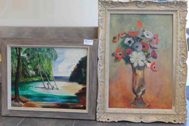 Appraisal: Oils on Canvas - Still Life Beach Scene Beach scene