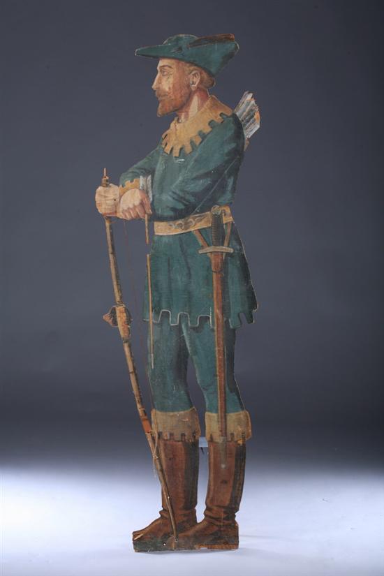 Appraisal: HAND-PAINTED WOOD LIFESIZE DUMMY BOARD DEPICTING ROBIN HOOD late th