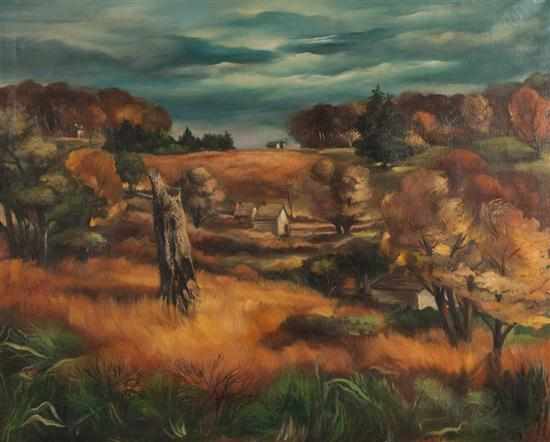 Appraisal: Aaron Rapaport American th century Country Landscape oil on canvas