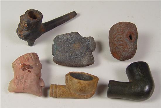 Appraisal: Six Clay Pipes Early to mid 's Six pipes figural