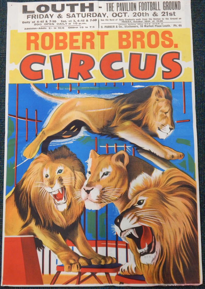 Appraisal: A Robert Brothers circus poster at the Pavilion Football Ground