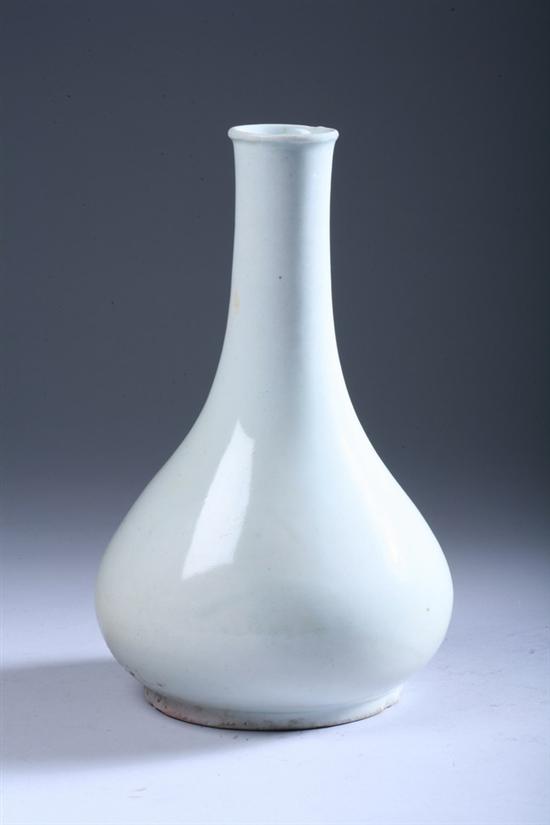 Appraisal: KOREAN WHITE PORCELAIN VASE Choson period Ovoid body elongated neck