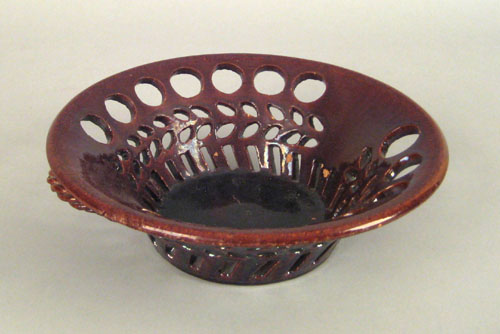 Appraisal: Pennsylvania reticulated redware basket mid th c attributed to the