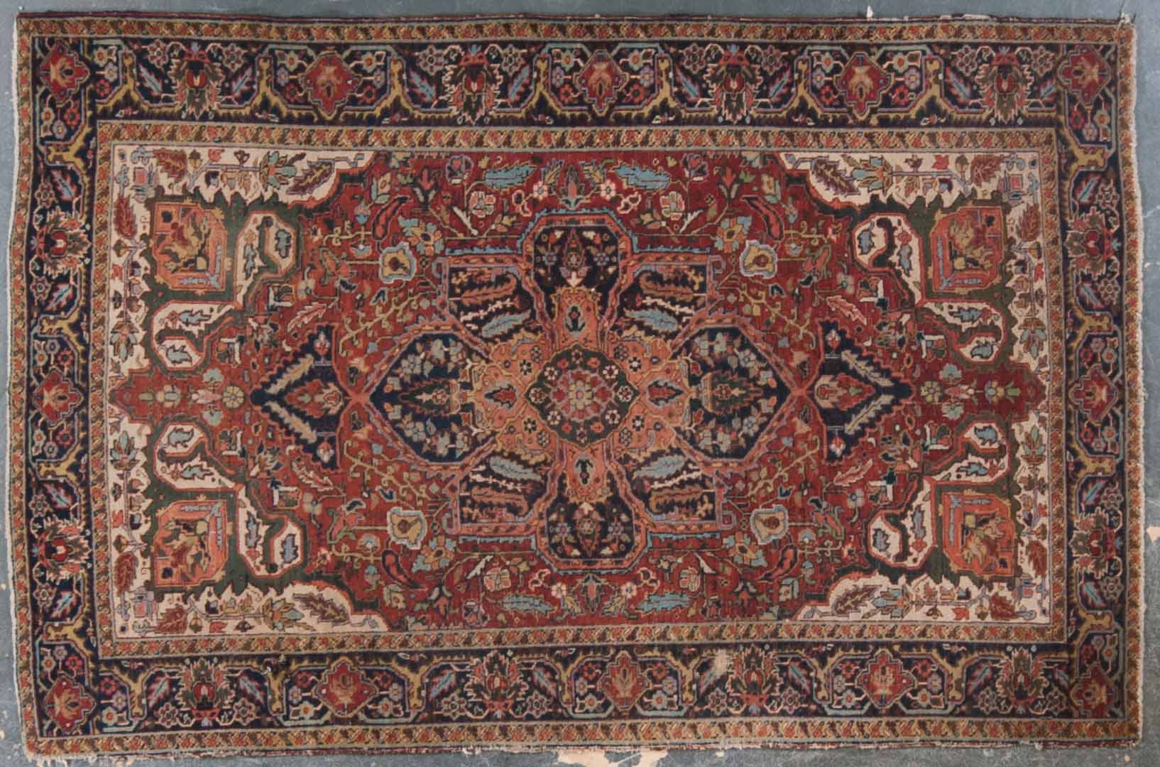 Appraisal: Semi-antique Herez rug approx x Persia circa