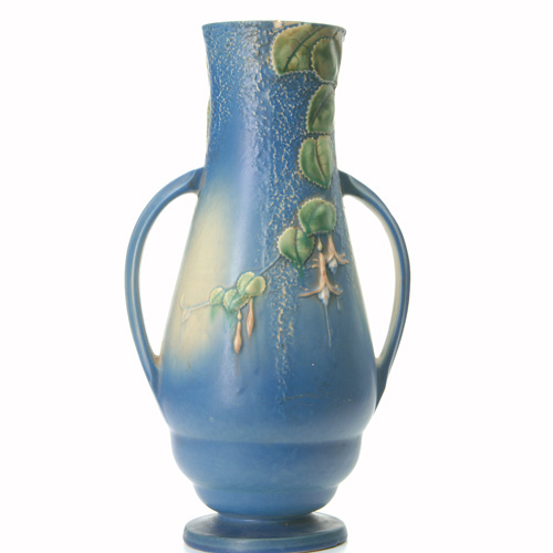 Appraisal: ROSEVILLE Blue Fuchsia floor vase - Three - chips to