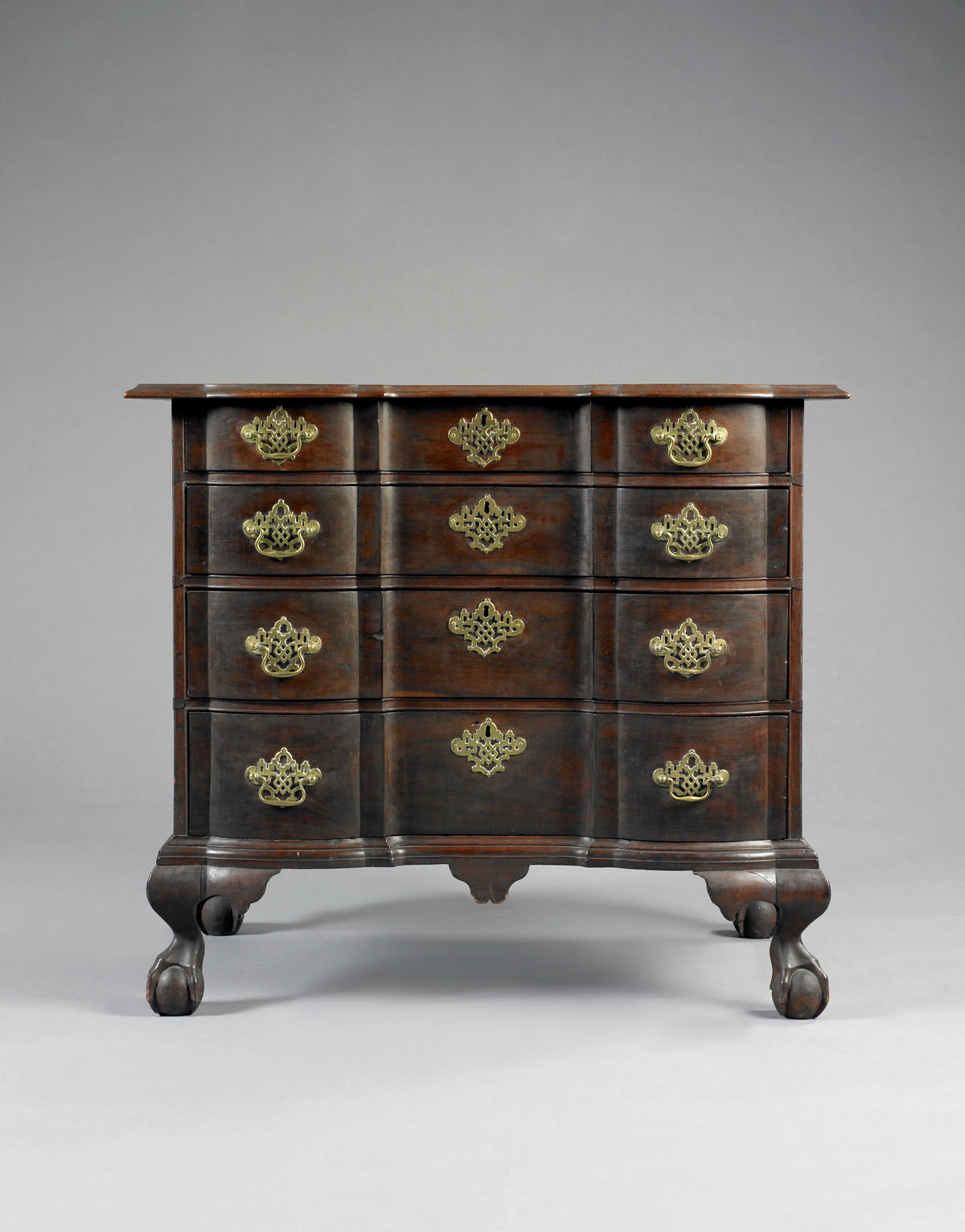 Appraisal: IMPORTANT BENJAMIN GREENE BOSTON CHIPPENDALE BLOCK- FRONT CHEST OF DRAWERS