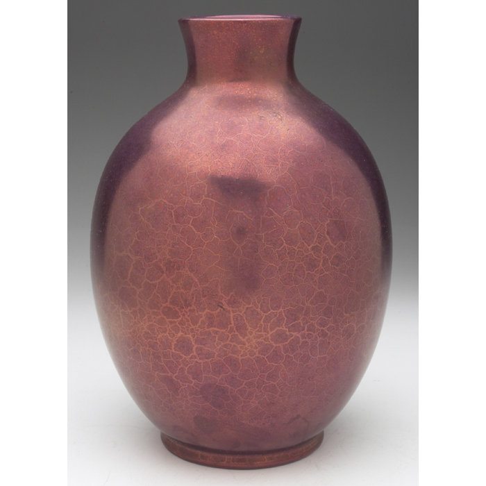 Appraisal: Nice Roseville Pauleo vase bulbous shape covered in a burgundy