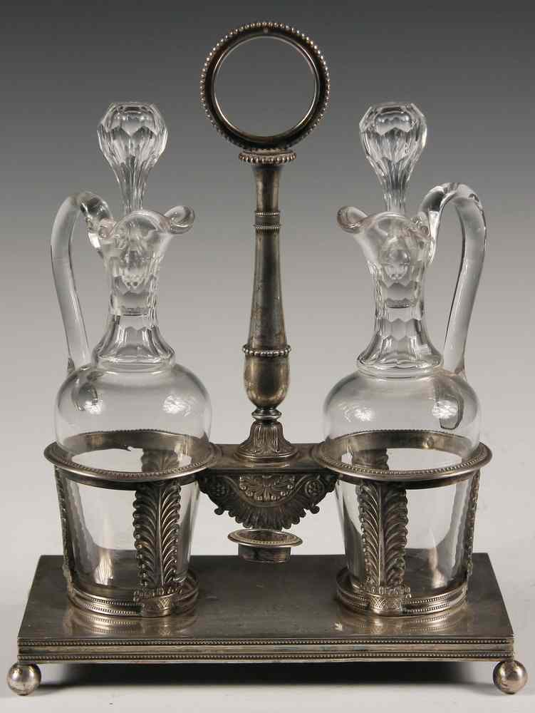 Appraisal: FRENCH STERLING CRUET SET - Early th c Empire Period