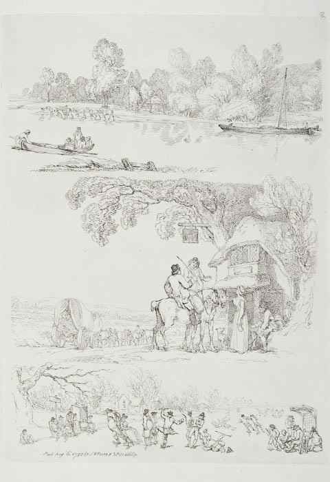 Appraisal: Rowlandson Thomas Outlines of Figures Landscape Cattle parts without title