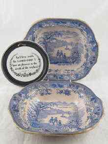 Appraisal: A pair of th Century blue and white dishes with