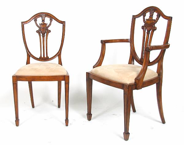 Appraisal: A set of four George III style mahogany dining chairs