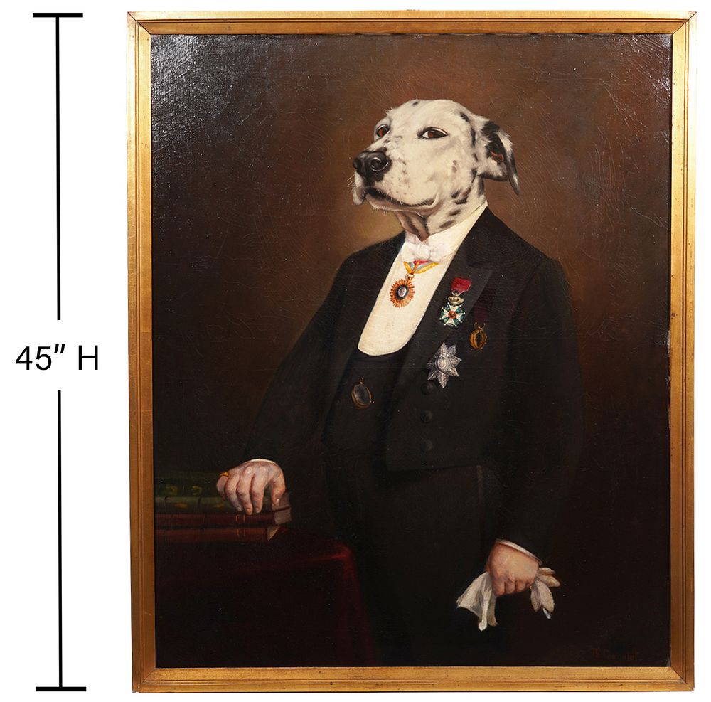 Appraisal: Thierry Poncelet Portrait of a Dog as an Officer Thierry