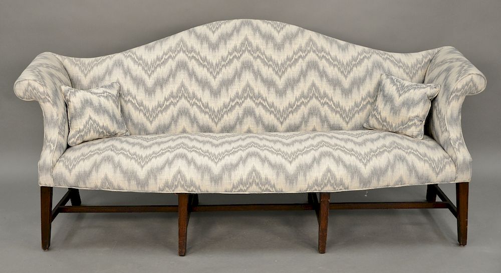 Appraisal: George III camelback sofa on square tapered legs with stretcher