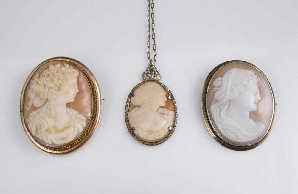 Appraisal: CAMEOS Gold filled frame with x mm Grecian bust cameo