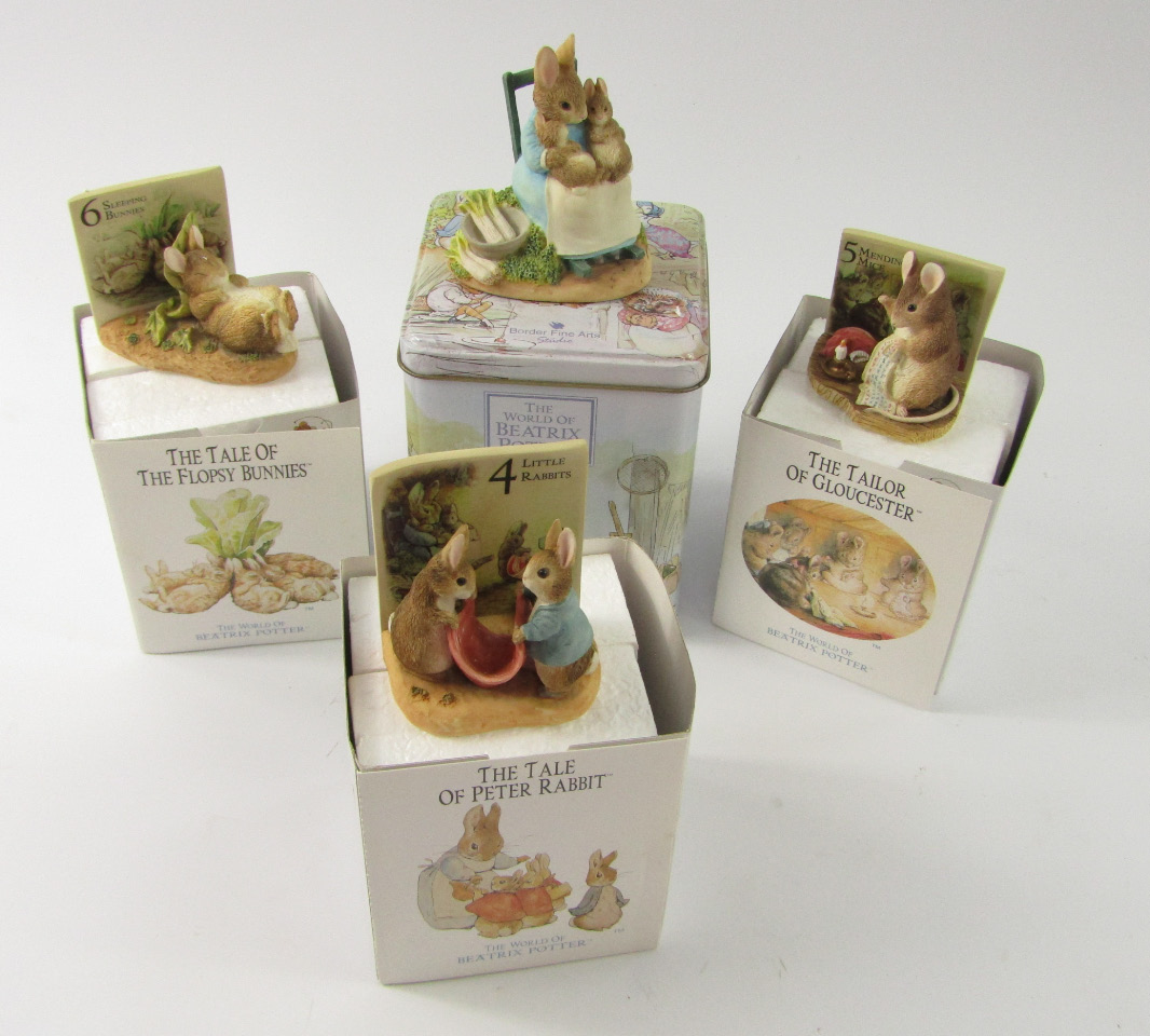 Appraisal: Four Border Fine Arts Beatrix Potter sculptures modelled as six