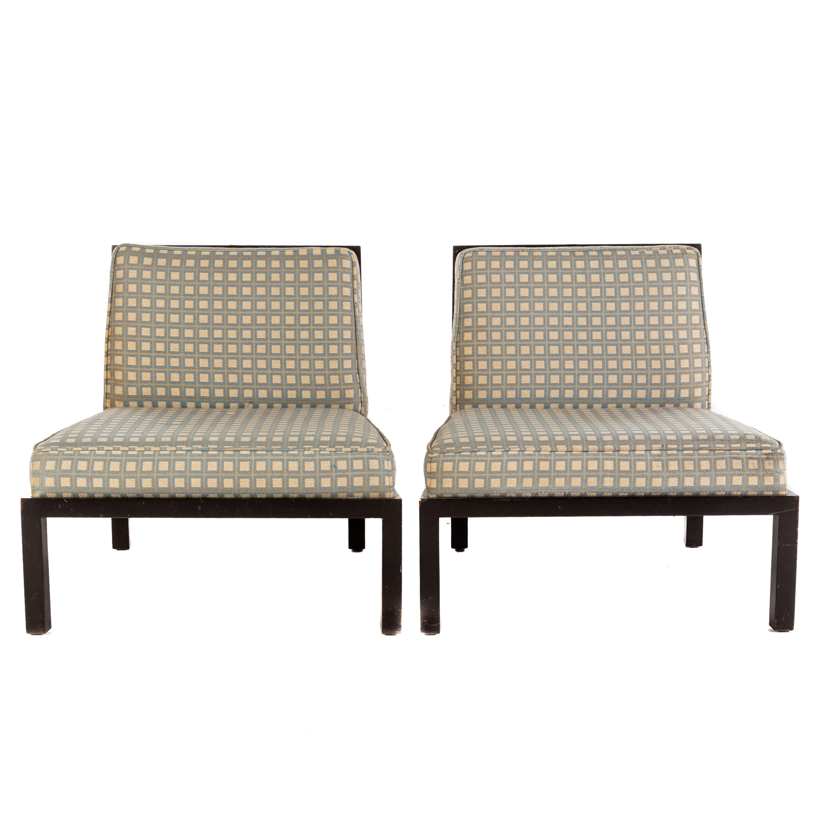 Appraisal: A PAIR OF BAKER EBONIZED MID-CENTURY SIDE CHAIRS Ebonized wood