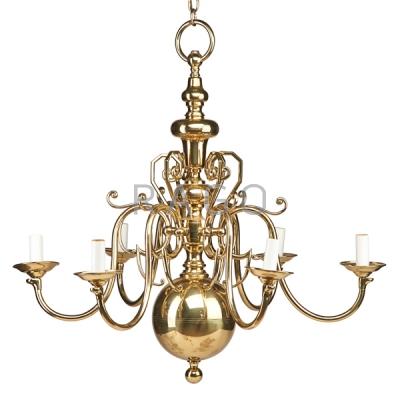 Appraisal: CHIPPENDALE STYLE BRASS CHANDELIER Condition Report