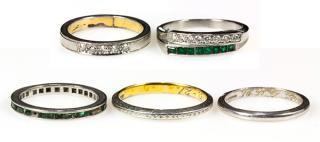 Appraisal: Lot of Band rings Lot of Band rings comprised of