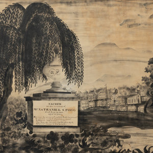 Appraisal: An American School Mourning Picture for Nathaniel S Fogg d