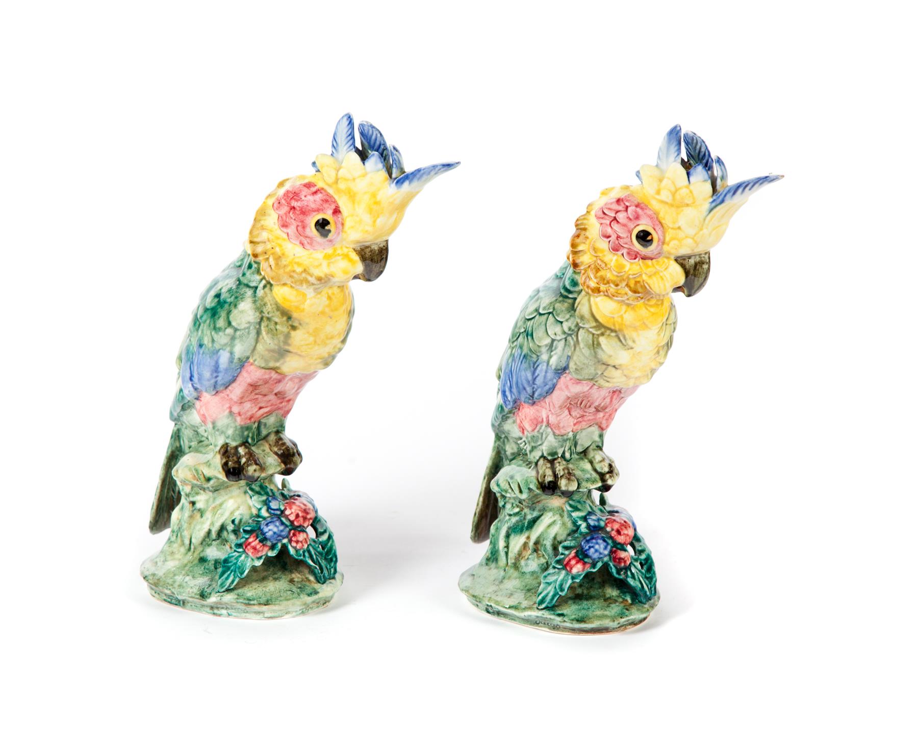 Appraisal: PAIR OF STANGL POTTERY PARROTS American mid th century Colorful