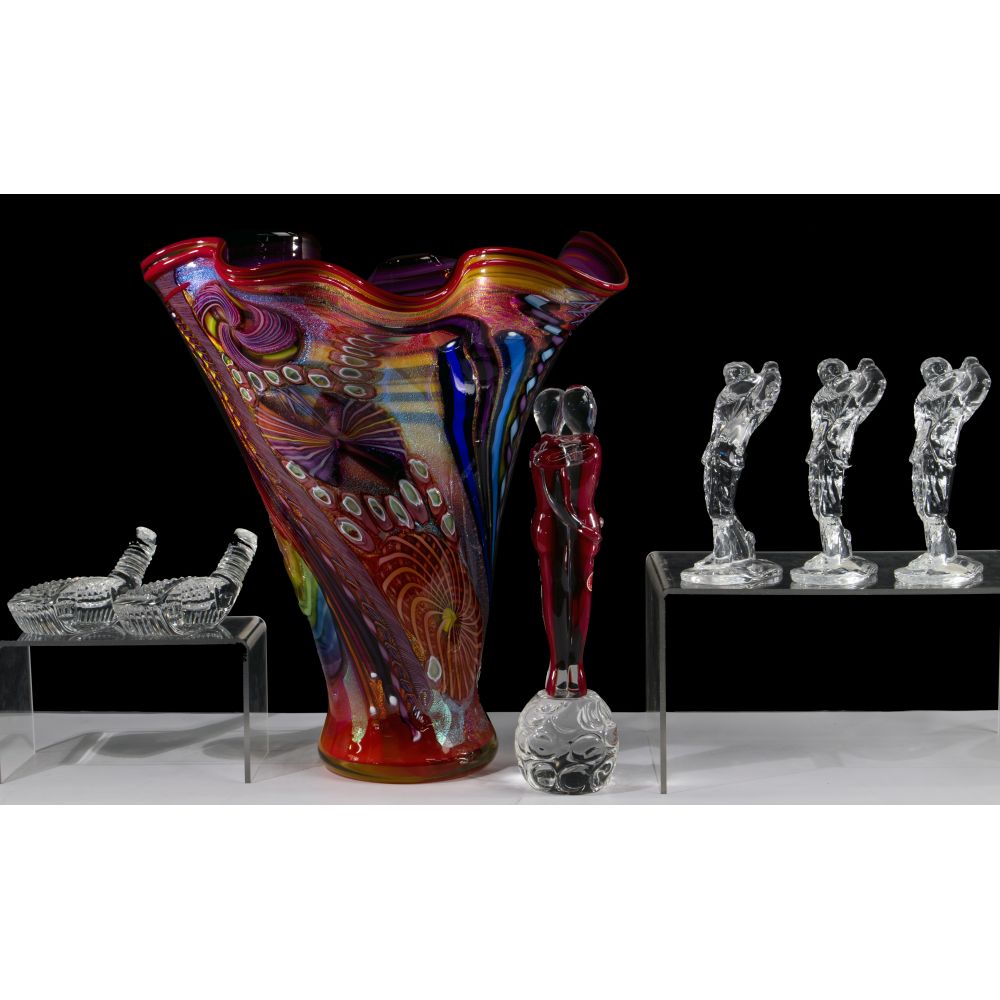 Appraisal: ART GLASS AND CRYSTAL ASSORTMENT items including a James Nowak