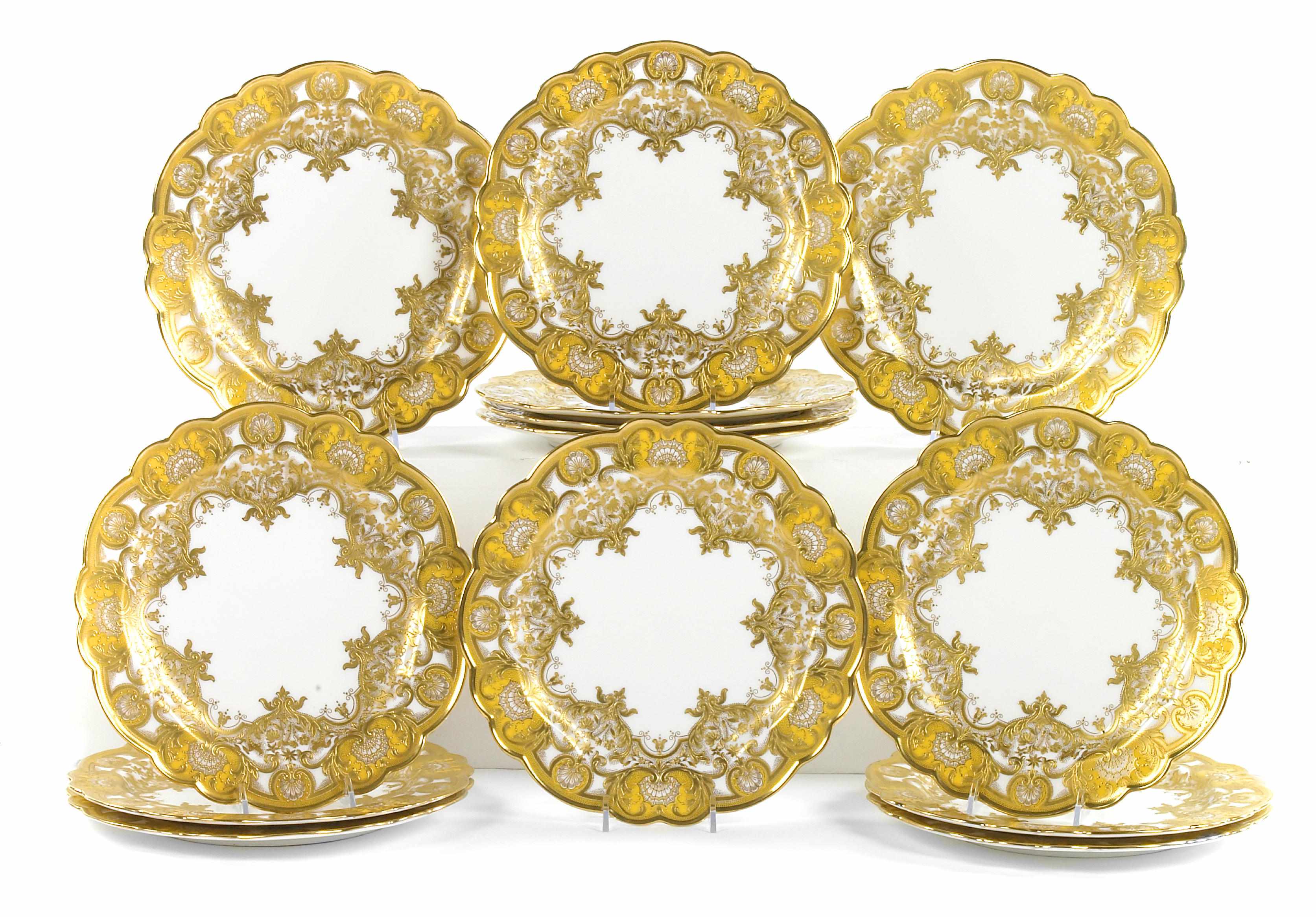 Appraisal: A set of thirteen Royal Worcester porcelain plates retailed by