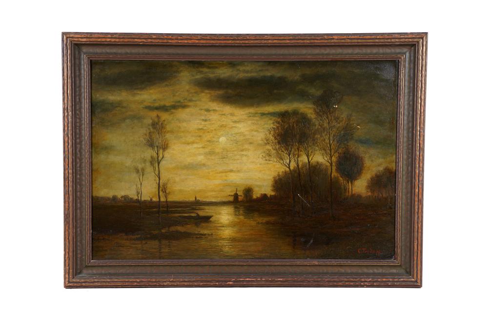 Appraisal: CHARLES FREDERICK TREDUPP DARK LANDSCAPE oil on board signed lower