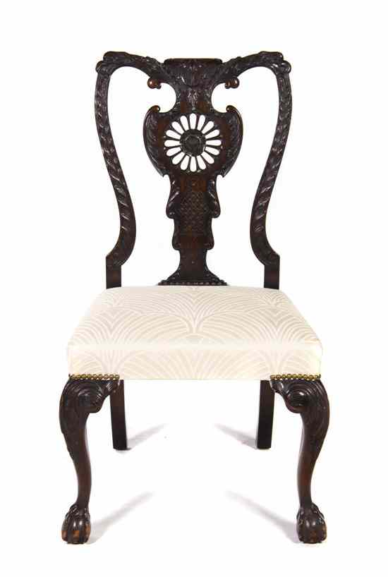 Appraisal: A Chippendale Style Side Chair having bird and foliate carved