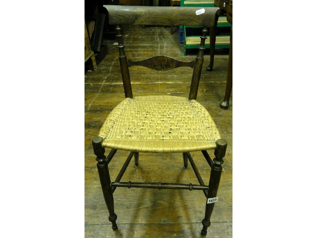 Appraisal: A Victorian simulated rose wood bar back child's chair with