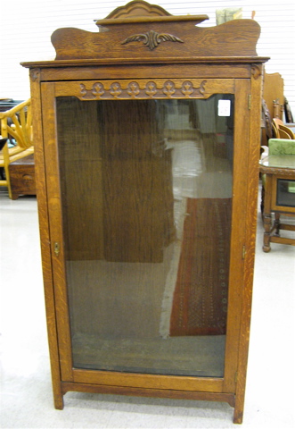 Appraisal: LATE VICTORIAN OAK CABINET BOOKCASE American late th century with