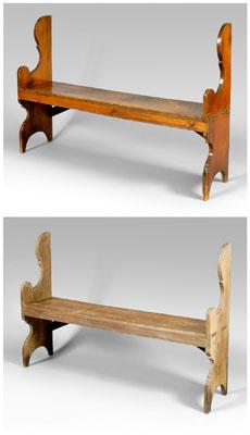 Appraisal: Pair Virginia pine benches each yellow pine throughout with plank