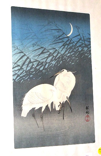 Appraisal: Ohara Koson Japanese - color woodblock print Egrets matted and