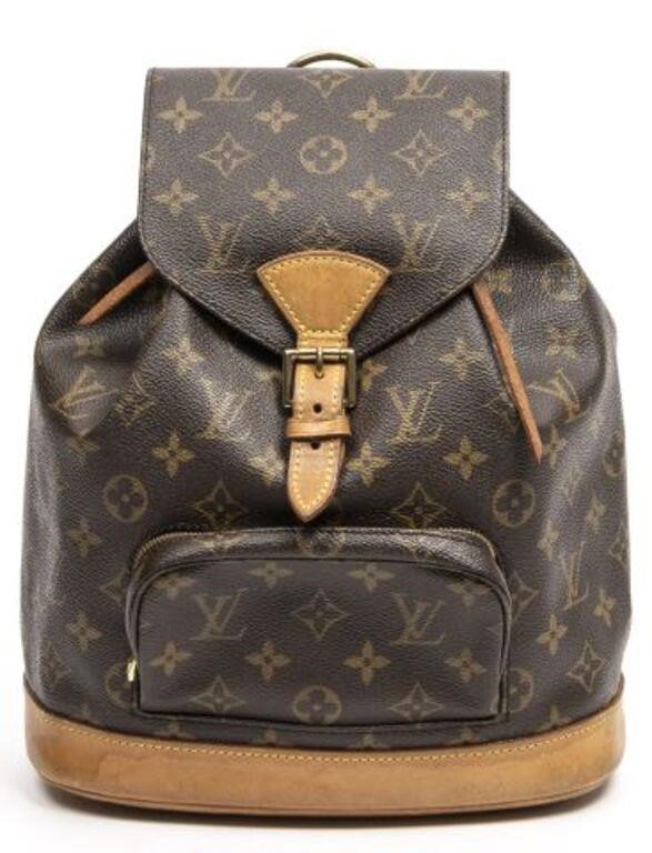 Appraisal: Louis Vuitton Montsouris MM backpack in brown monogram coated canvas