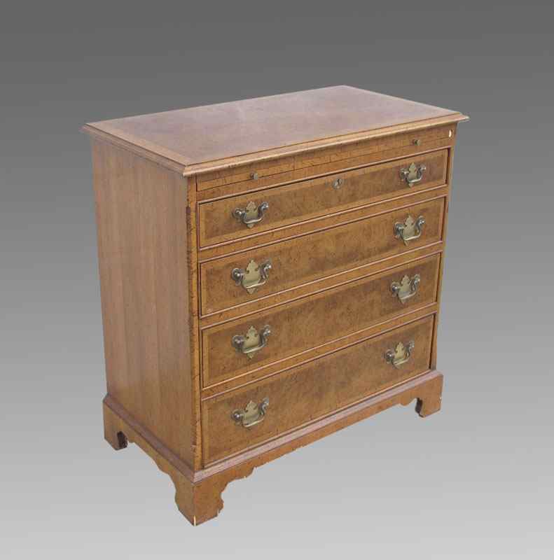 Appraisal: HICKORY CHAIR CO CHEST WITH SLIDE graduated drawers with inlaid