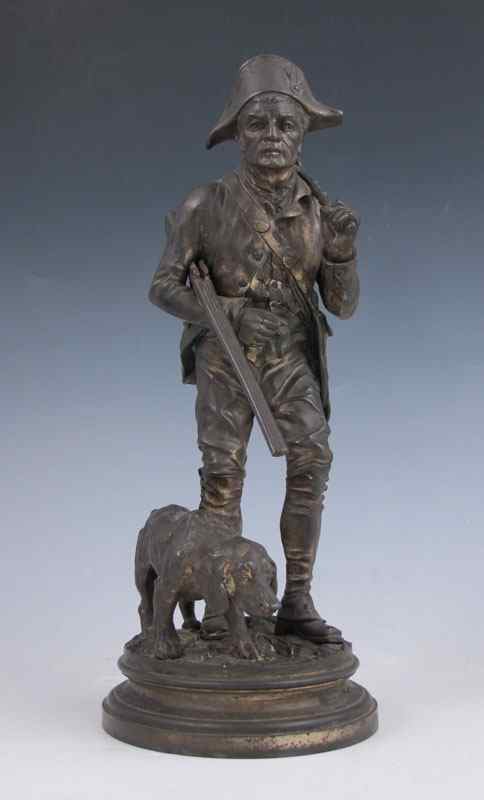 Appraisal: DUBUCAND Alfred French - Huntsman After the Hunt with Rabbit