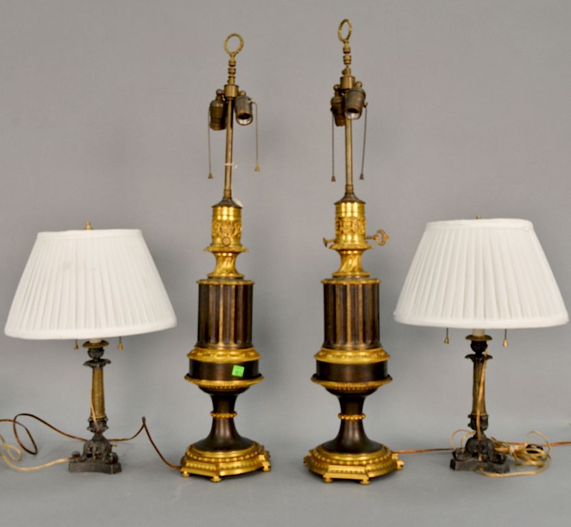 Appraisal: Two pairs of table lamps to include a pair of