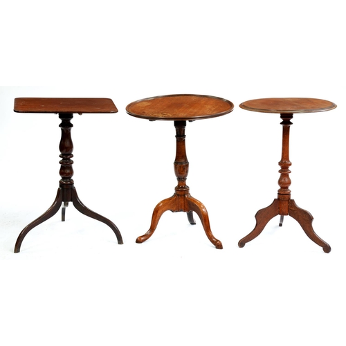 Appraisal: Three th c mahogany or fruitwood tripod tables one with